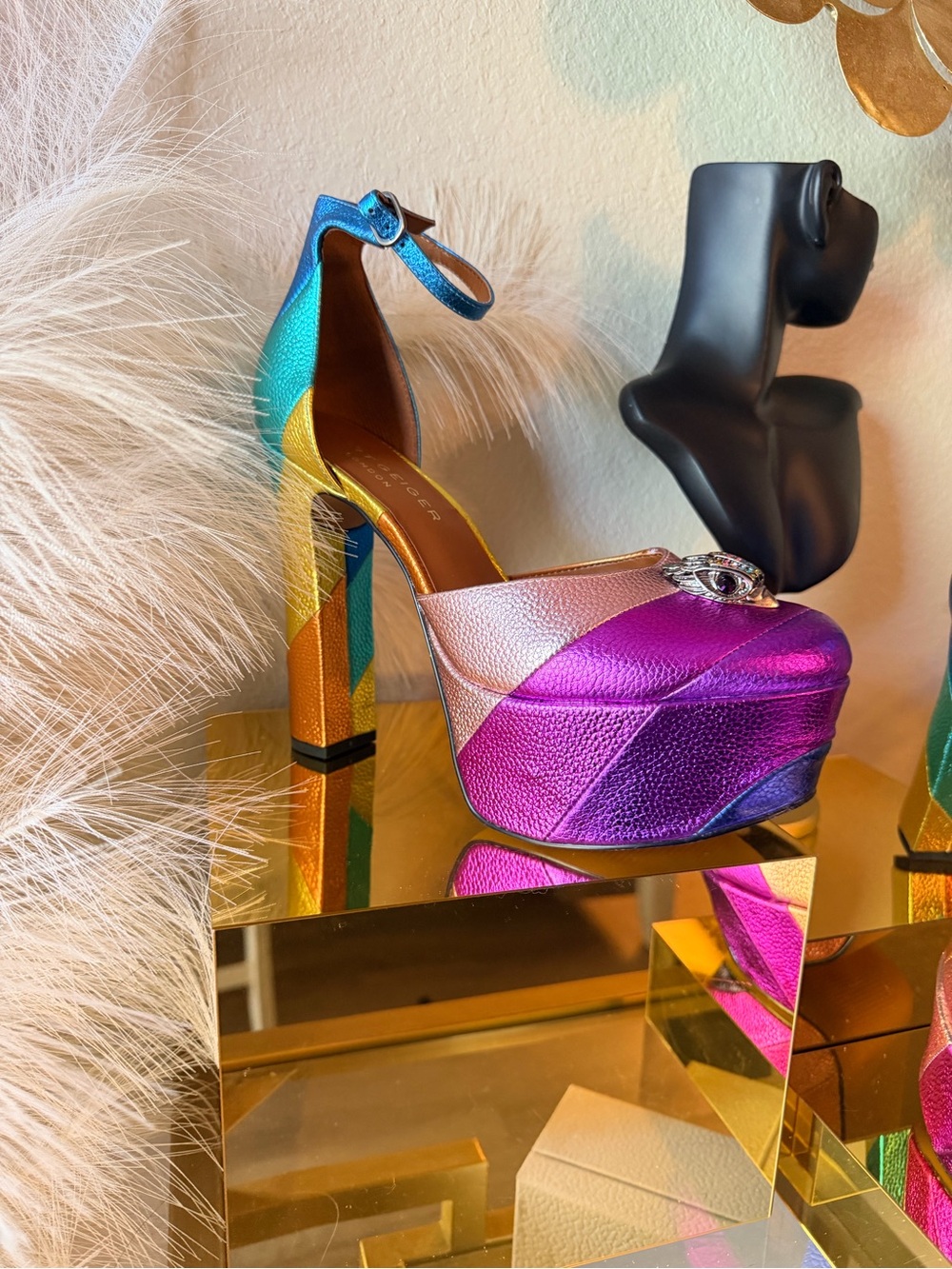 Kurt Geiger Multicolor Metallic Platform Sandals - Picture 5 of 12